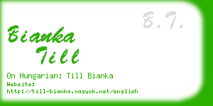 bianka till business card